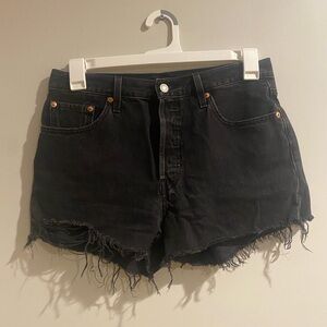 Levi's 501 Women's Black Denim Cutoff Jean Shorts